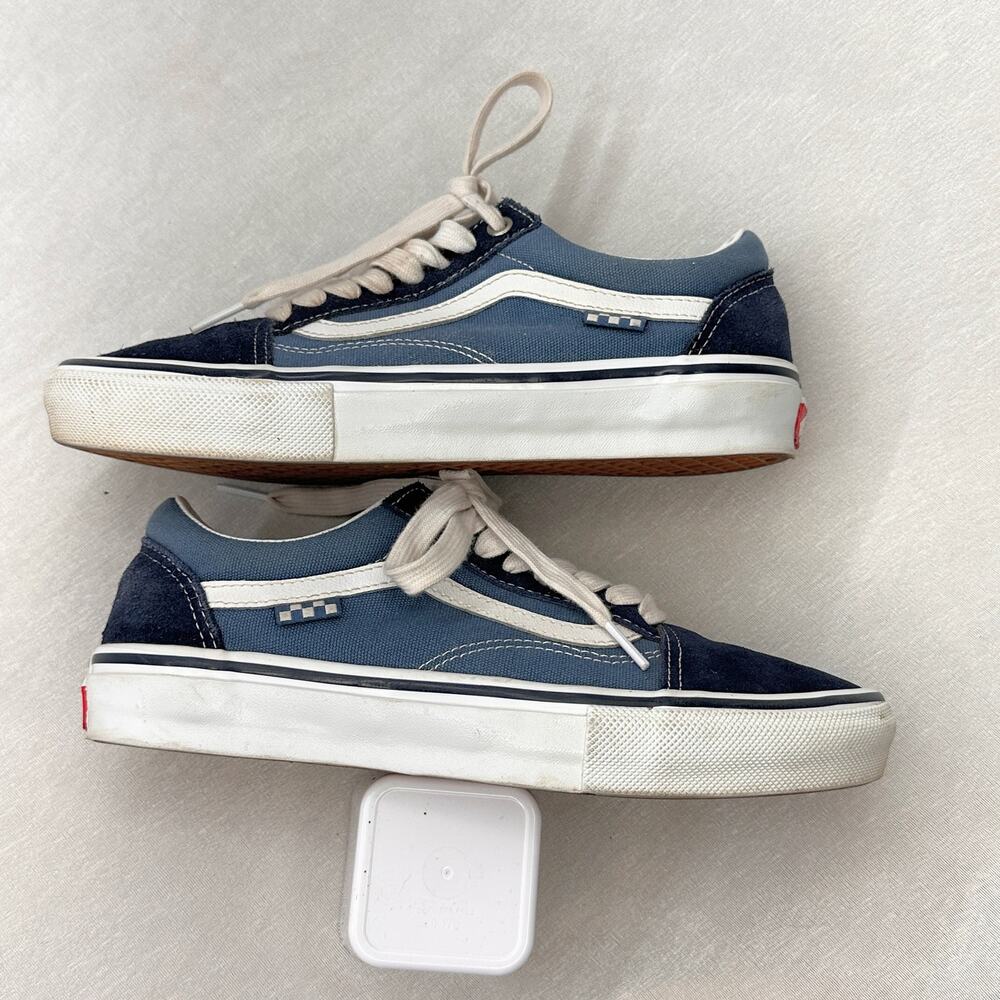 Vans Skate Old Skool Blue Navy Suede Low Top Sneakers Womens 8.5 Mens 7 Pro